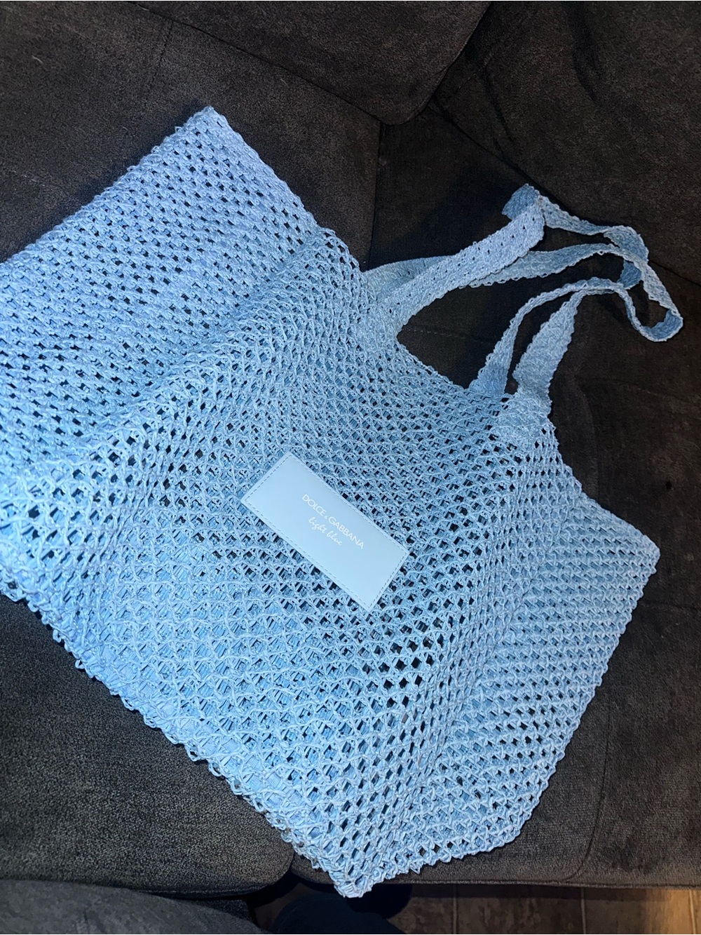Dolce & Gabbana Baby Blue Crochet Tote